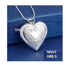 Sparkling Heart Shape Locket with 925 Sterling Silver Imported Filled Neck Chain
