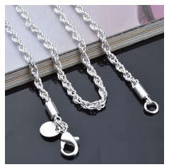 4mm 925 Sterling Silver(with 925 Marking) Imported Filled Singapore Rope Chain