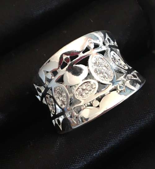 Elegant Memorial Diamonds Set in 925 Sterling Silver Ring  Imported Filled Jewelry