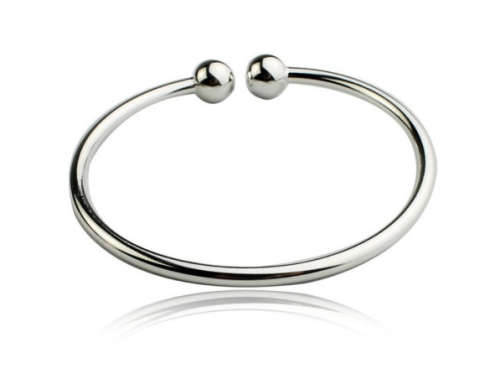 Impressive 925 Sterling Silver Unisex Cuff Bangle Imported Filled Jewelry