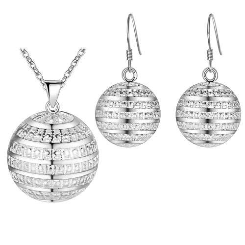 Stylish 925 Sterling Silver Imported Necklace and Earring Set
