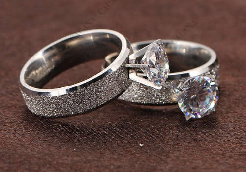 Impressive Diamante Set in Stainless Steel Imported Ring