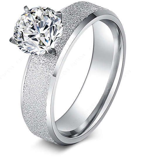 Impressive Diamante Set in Stainless Steel Imported Ring
