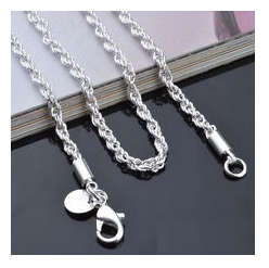 4mm 925 Sterling Silver(with 925 Marking) Imported Filled Singapore Rope Chain