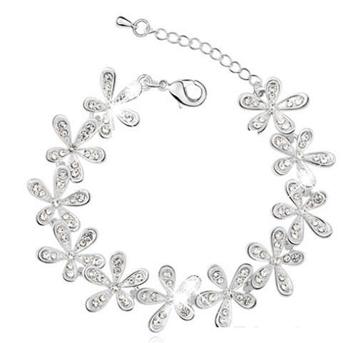 Fabulous Cr. Diamante Set in 925 Sterling Silver Bracelet Imported Filled