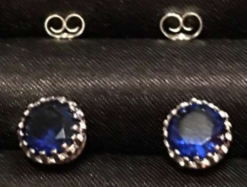 Attractive Cr. Sapphire Earrings Imported with 925 Marking