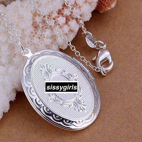 Trendy 925 Sterling Silver Locket with Matching Chain Imported Filled Jewelry