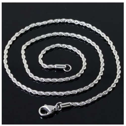 4mm 925 Sterling Silver(with 925 Marking) Imported Filled Singapore Rope Chain