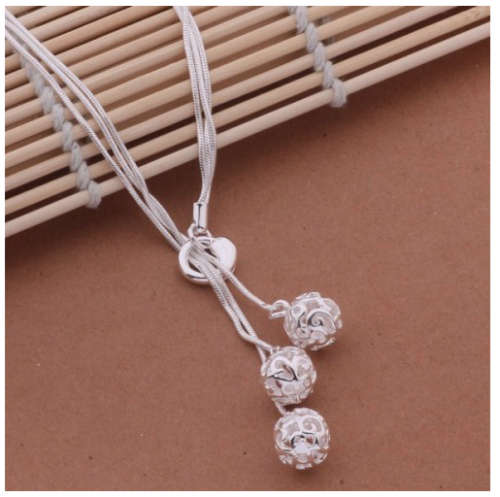 Glamorous 3 in 1 925 sterling Silver Neck Chain Imported Filled Jewelry