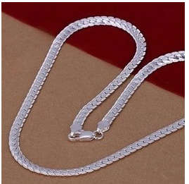 Flashing 925 Sterling Silver Neck Chain Unisex Imported Filled Jewelry