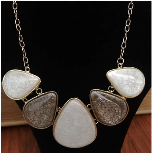 Attractive Imported Gemstones In 18ct Yellow Gold Plated Necklace