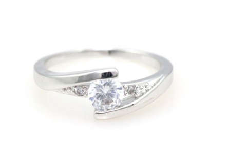 Adorable Sim Diamond in 925 Sterling Silver Ring imported Filled