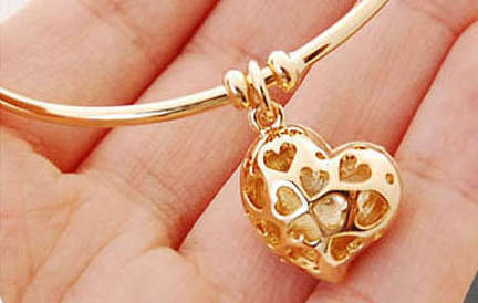 Elegant Diamante in 18ct Yellow Rolled Gold Open Cuff Bangle/Bracelet