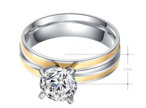 **Timeless Elegance** Diamante Set in Stainless Steel Imported Ring