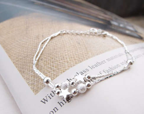 Gorgeous 925 Sterling Silver Petite Charm Bracelet Imported Filled Jewelry