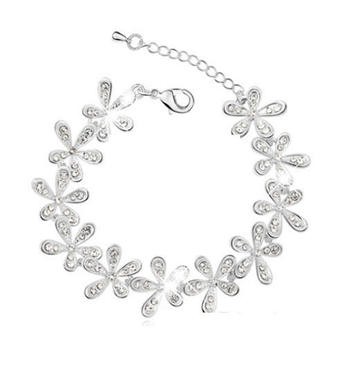 Fabulous Cr. Diamante Set in 925 Sterling Silver Bracelet Imported Filled