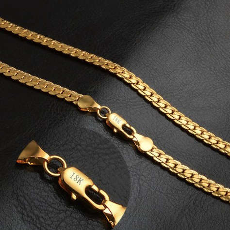 Quality Unisex 8mm 18ct Yellow Gold Filled Imported Neck Chain