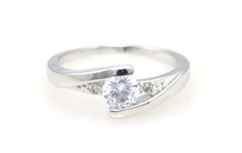 Adorable Sim Diamond in 925 Sterling Silver Ring imported Filled