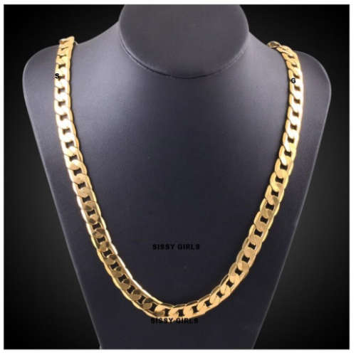 Quality Unisex 8mm 18ct Yellow Gold Filled Imported Neck Chain