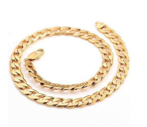 Quality Unisex 8mm 18ct Yellow Gold Filled Imported Neck Chain