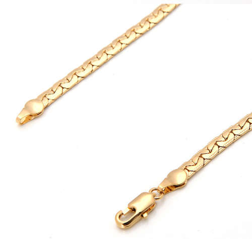 Classy 4mm 18ct Yellow Gold Filled Unisex Imported Bracelet