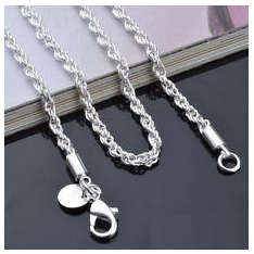 4mm 925 Sterling Silver(with 925 Marking) Imported Filled Singapore Rope Chain