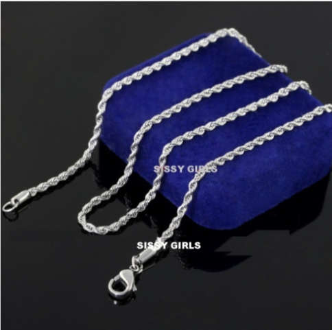 4mm 925 Sterling Silver(with 925 Marking) Imported Filled Singapore Rope Chain