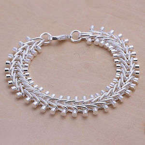 Elegant 925 Sterling Silver Fish Bone Bracelet Imported Filled Jewelry