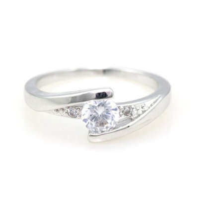 Adorable Sim Diamond in 925 Sterling Silver Ring imported Filled