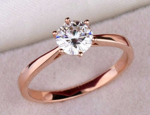 Pretty Sexy and Petite Diamante Set in 18ct Rose Gold Engagement Ring Imported Filled Jewelry