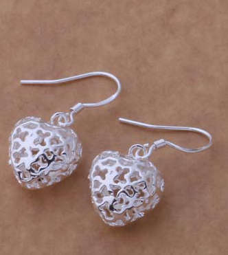 Eye Catching 925 Sterling Silver Heart shape Earrings Imported Filled Jewelry