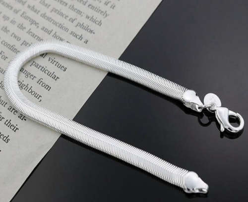 Gorgeous  925 Sterling Silver Fishbone Bracelet Imported Filled Jewelry