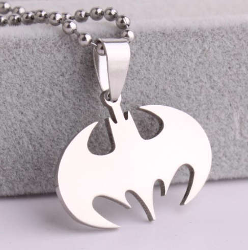 Batman Superhero Pendant Necklace Steel Chain Fashion Stainless Imported