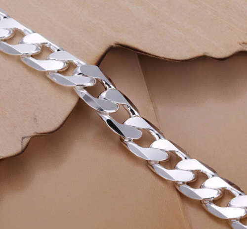 10mm Awesome 925 Sterling Silver Unisex Neck Chain Imported filled jewelry