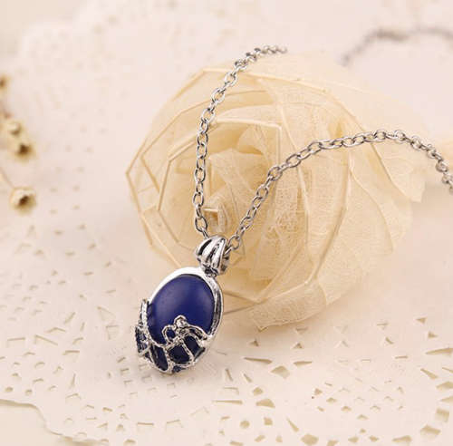 Dazzling Imported  Blue Gemstone Pendant with Matching Neck Chain