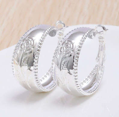 Impressive 925 Sterling Silver Earrings Imported Filled Jewelry