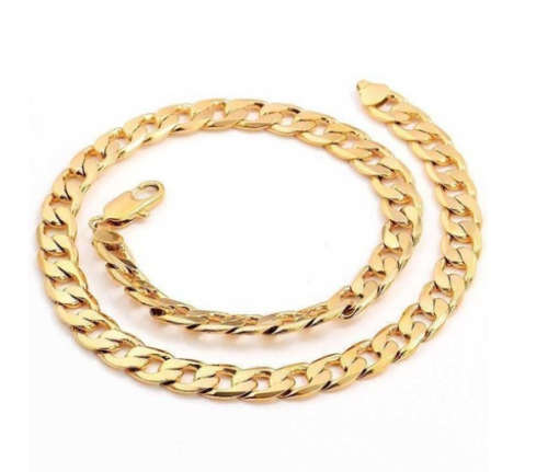 Quality Unisex 8mm 18ct Yellow Gold Filled Imported Neck Chain