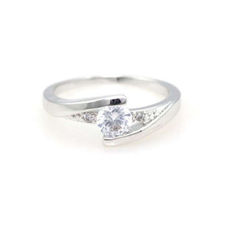 Amazing Diamante Set in 925 Sterling Silver Imported Filled Ring