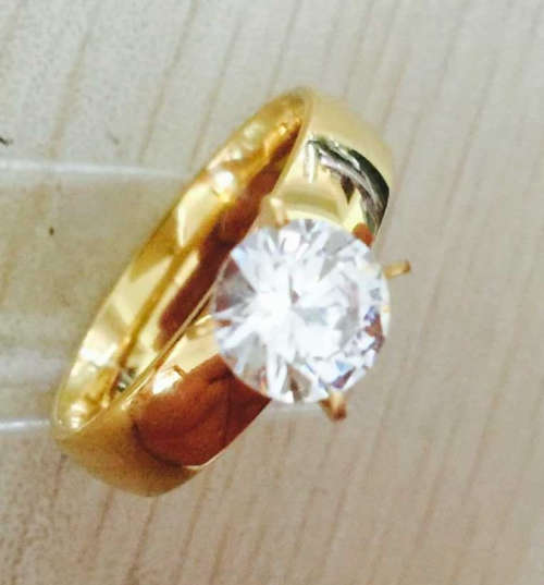 Fancy Sim Diamond Set in 14ct Yellow Gold Filled Imported Ring
