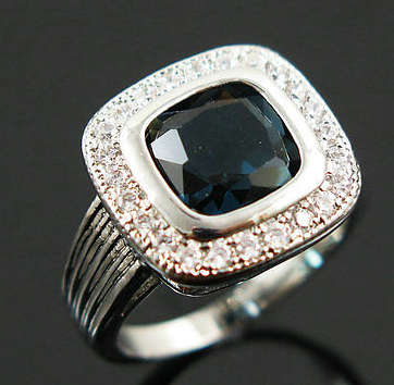 Fancy Cr Sapphire Set in 925 Sterling Silver Imported Filled Ring