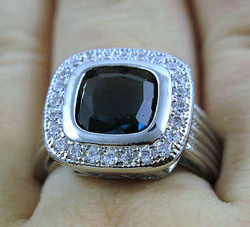 Fancy Cr Sapphire Set in 925 Sterling Silver Imported Filled Ring