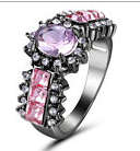 Glamorous Sim Pink Topaz Set in 14ct Black Gold Imported Filled Ring
