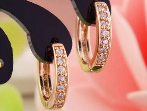 Trendy Yet Sexy Diamante Set in Rose Gold Imported Filled Earrings