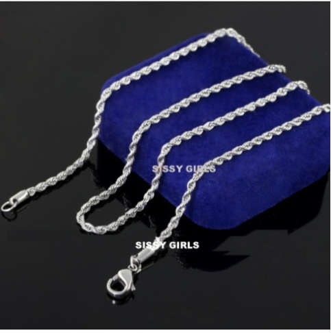 4mm 925 Sterling Silver(with 925 Marking) Imported Filled Rope Chain
