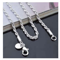 4mm 925 Sterling Silver(with 925 Marking) Imported Filled Rope Chain