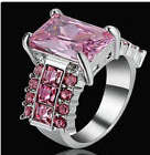 Adorable Sim Pink Topaz Set in 18ct White Gold Filled Imported Ring