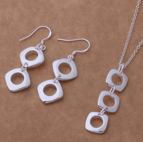Posh  925 Sterling Silver Imported Filled Pendant with Chain & Matching Earrings with 925 Marking