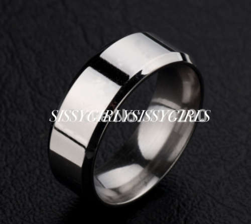 Titanium Unisex  Wedding Ring Solid Glossy 316L Stainless Steel Ring