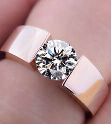 Fabulous 18ct Rose Gold Wedding/Engagement Ring Imported Filled Jewelry