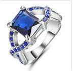 Attractive Cr Blue Sapphire Set in 925 Sterling Silver Imported Filled Ring